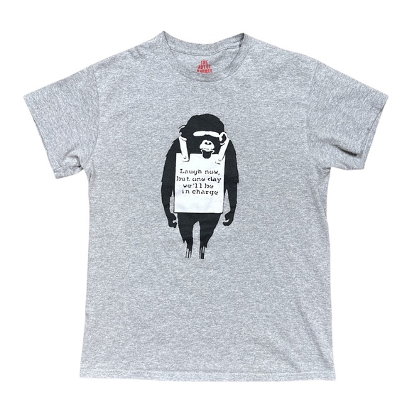 The Art of Banksy Other - The Art of Banksy Toronto 2003 Laugh Now Monkey Official T Shirt Mens Medium